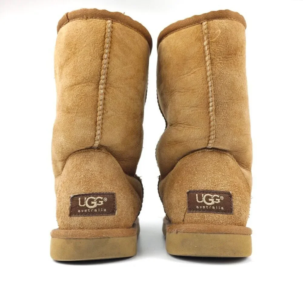 UGG Classic Short Ankle Boot Lambskin Suede Sherpa Fur Ankle 90s Y2k Chestnut 8